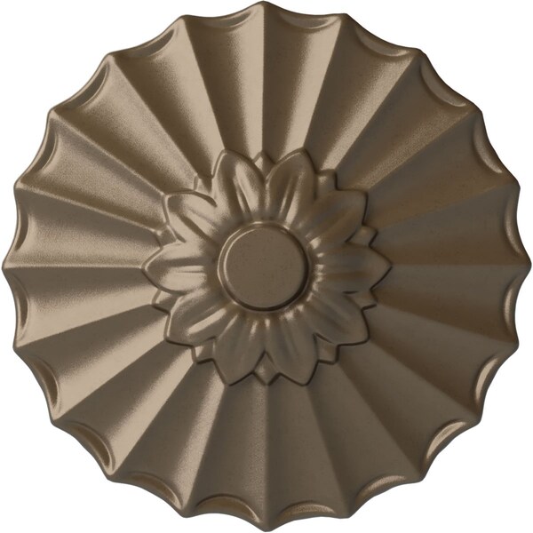 Ekena Millwork Shakuras Ceiling Medallion (Fits Canopies up to 1 3/8"), Hand-Painted Warm Silver, 9"OD x 1 3/8"P CM09SHWSS - main